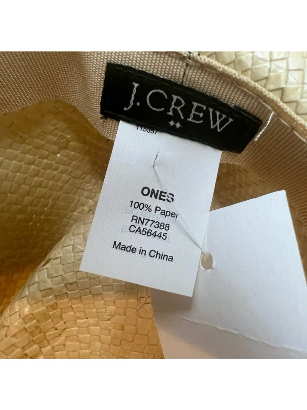 J Crew Factory Panama Sun Paper Straw Hat Women's One Size 7 Tan NWT A4157